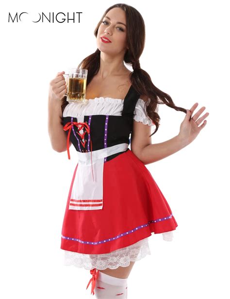 Moonight Most Popular Women S Oktoberfest Costume Fancy Dress Beer Costume Plus Size Halloween