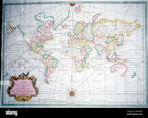18th Century World Map Mercator Projection Stock Photo Alamy