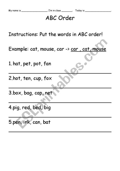 How to write my name in russian. ABC Word Order - ESL worksheet by shortamz