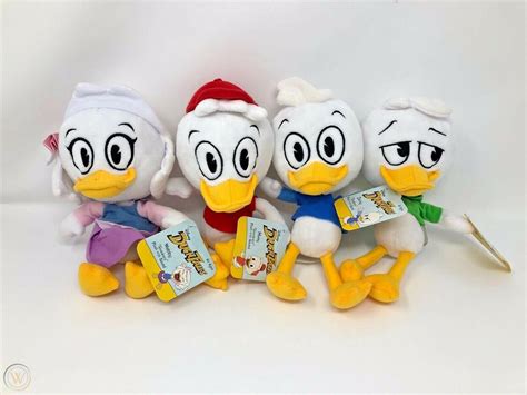 Complete Set Of 4 Disney Ducktales Huey Dewey Louie Webby Plush Stuffed