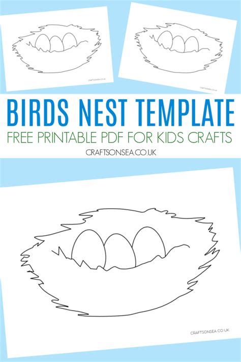 Free Birds Nest Template Crafts On Sea