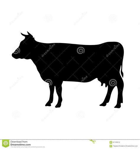 Vector Black Silhouette Of The Cow Stock Illustration Illustration Of