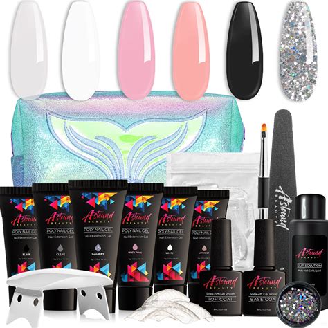 Astound Beauty Polygel Nail Kit With Led Lamp Slip Solution And