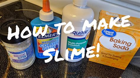 Making Slime Glue Baking Soda Contact Solution Youtube