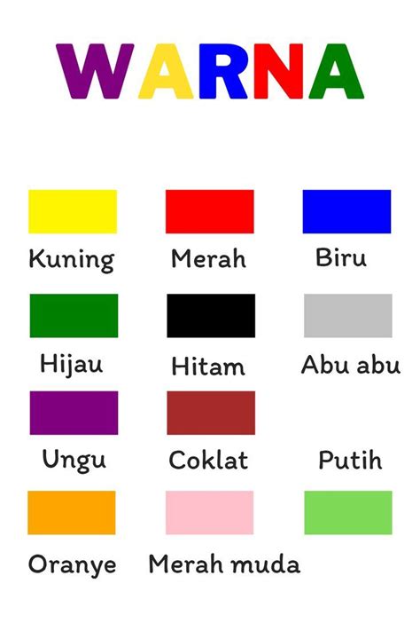Belajar Nama Warna Bahasa Indonesia Dan Inggris Bahasa Inggris Pemula