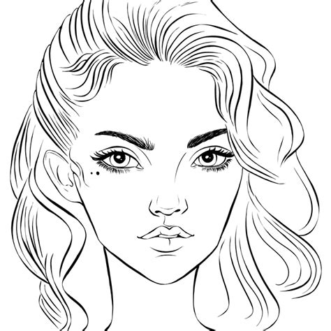 Download Woman Face Line Art Royalty Free Stock Illustration Image