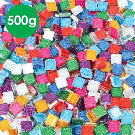Glitter Glass Mini Mosaics Assorted 500g Cleverpatch Art And Craft Supplies