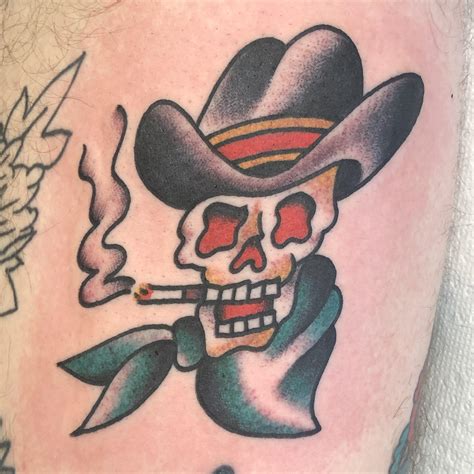Cowboy Skull Done By Chris Howell At Downtown Tattoo Las Vegas Nevada