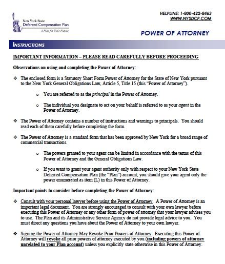 Free New York Durable Financial Power Of Attorney Form Pdf Template