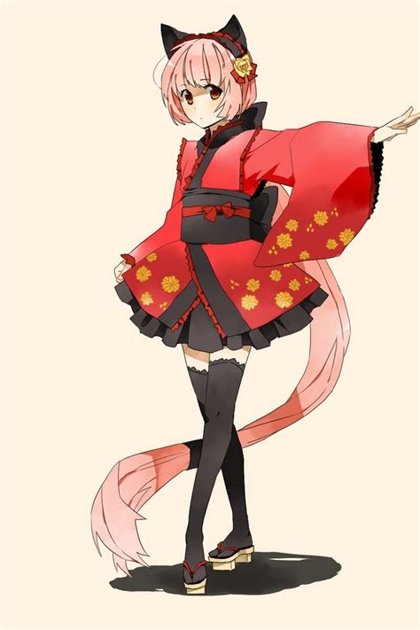 Download Wallpaper 800x1200 Anime Girl Cat Costume Ears