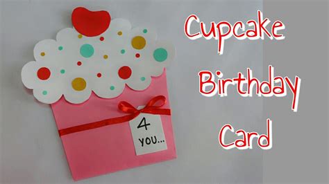 Diy Cupcake Card Cupcake Birthday Card For Kidssimple And Easy