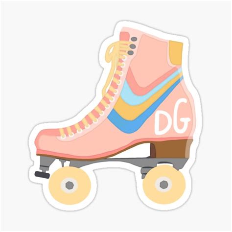 Roller Skate Pink Sticker For Sale By Camillealbers Redbubble