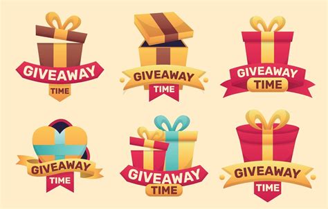 Giveaway Time Sticker Collections 2650829 Vector Art At Vecteezy