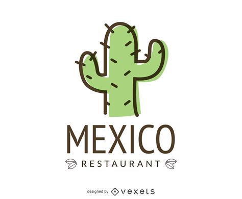 Descarga Vector De Logo De Comida Mexicana Con Cactus