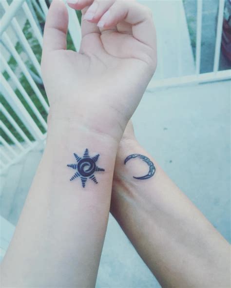 Sun and moon matching tattoos. 60 Amazing Best Friend Tattoos for BFFs - TattooBlend