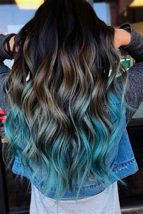 Dark Blue Hair Color For Ombre Teal Koees Blog Blue Ombre Hair Hair Styles Hair Color Blue