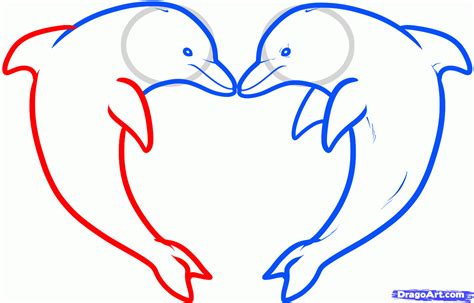 How To Draw Love Dolphins Dolphin Heart Step 810000000935735