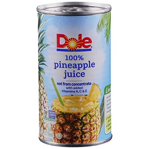 Dole Pineapple Juice 6 Oz Applejack