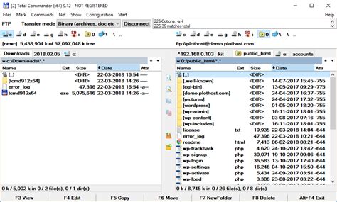 Download version 10.00 of total commander (fully functional shareware version, 5mb exe file) note: Use Total Commander to connect to an FTP account - PlotHost
