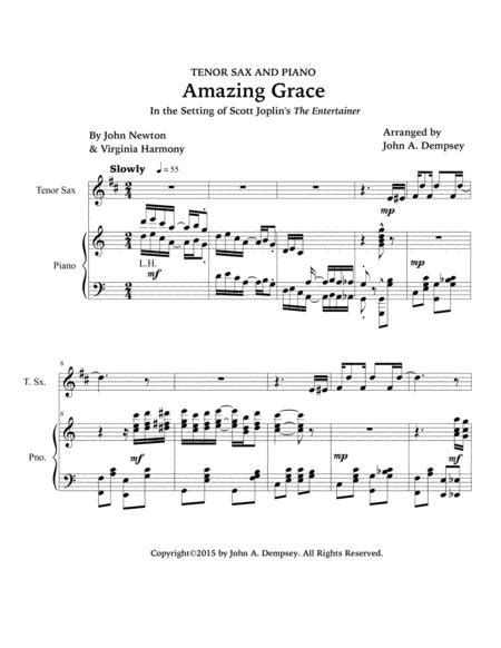 Amazing Grace The Entertainer Tenor Sax And Piano By John Newton
