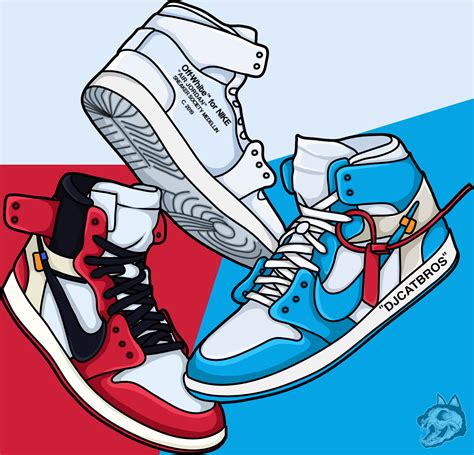 Off White Illustracion Draw Sneaker Draw Jordan 1 Draw Cartoon