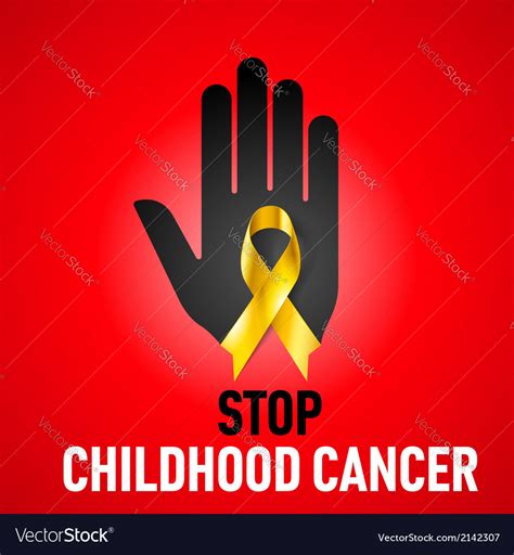 Stop Childhood Cancer Sign Royalty Free Vector Image