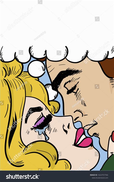 Kiss Pop Art Man Woman Kissing Stock Vector Royalty Free 1023757765 Shutterstock
