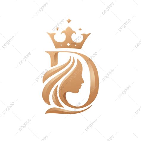 Monograma Letra D Silhueta Da Rainha Com Coroa PNG Mulher Logotipo
