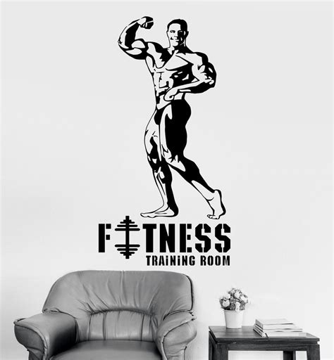 Vinyl Wall Decal Training Room Fitness Bodybuilding Gym Sports Stickers