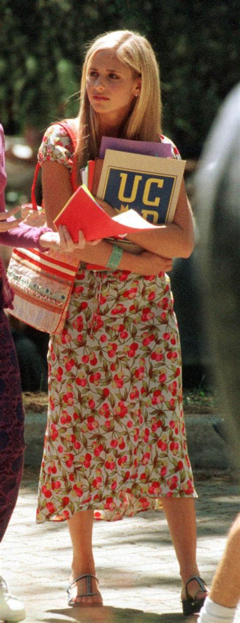 Sarah Michelle Gellar As Buffy Summers Wearing A Betsey Johnson Floral