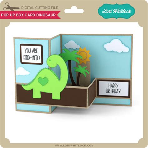 Pop Up Box Card Dinosaur Lori Whitlocks Svg Shop