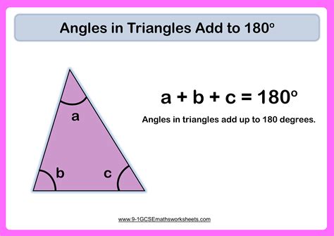 Angles In Triangles Example Triangle Worksheet Gcse Math Math