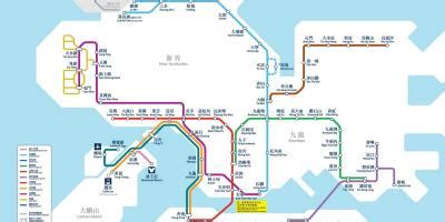 Hong kong mass transit railway map showing the mtr routes and all mtr stations. HK MTR map - HK map MTR (China)