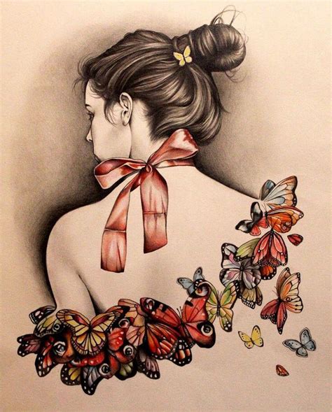 Pin On Butterfly And Woman Art