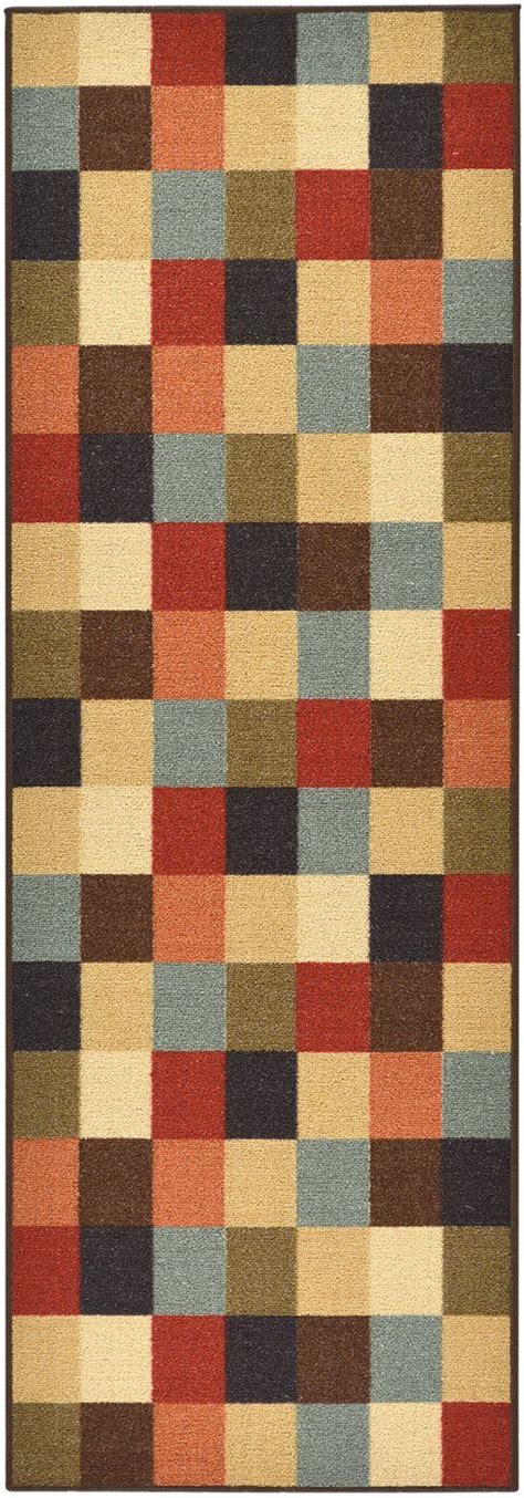Ottohome Collection Multi Color Contemporary Checkered Design Modern