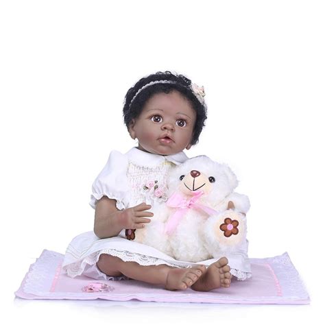 22 Inches Black Reborn Baby Girls African American Reborns