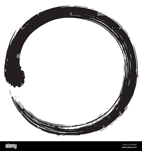 Enso Japanese Zen Circle Brush Vector Illustration Ink Vector Stock