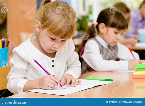 Primary School Pupils During The Exam Stock Photo Image Of Education