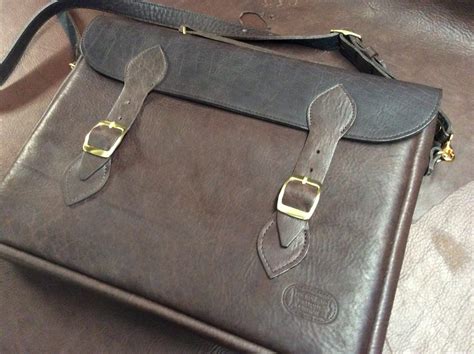 Leather Attache Case Shoulder Strap Mens Buffalo Billfold Company