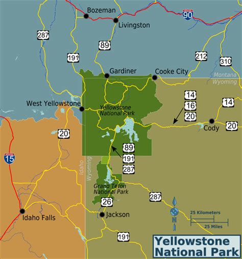 Yellowstone Park Map Yellowstone National Park Peru