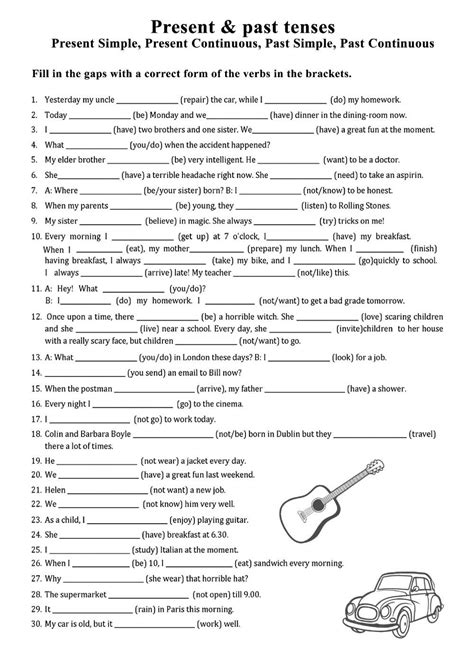 Present And Past Tenses Revision Interactive Worksheet English Grammar Exercises Past Tense
