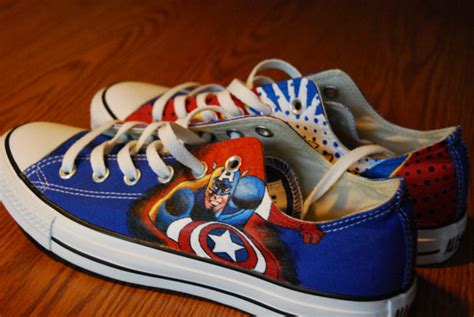 Wonder Woman Captain America Hand Painted Shoes
