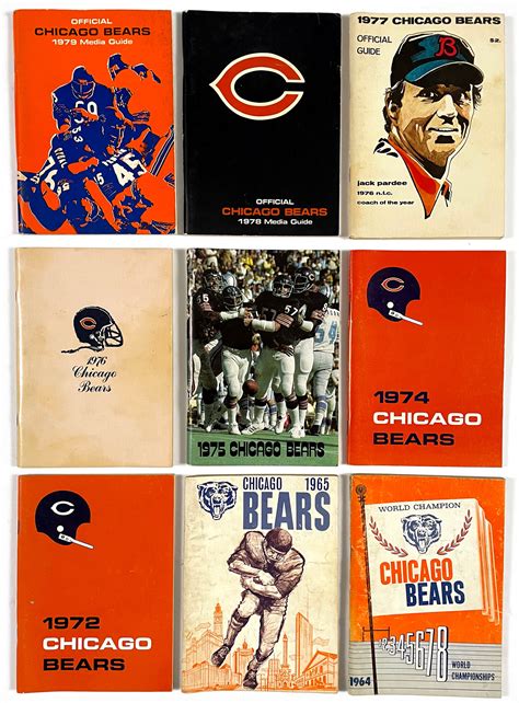 Lot Detail 1960s 2000s Chicago Bears Media Guide Collection Of 34