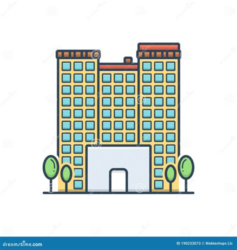 Color Illustration Icon For Apartments Flat And Architectural Stock