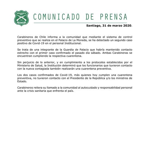 Formato Comunicado De Prensa Covid La Moneda Pdf Docdroid