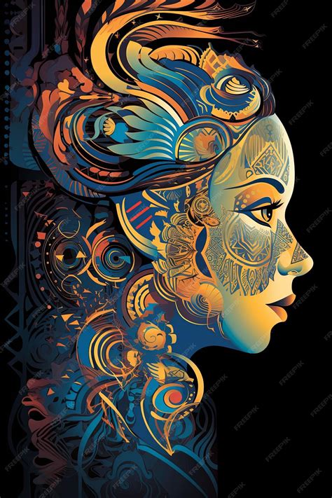 Premium Vector | Hypnotic mesmerizing exotic abstract cryptic art