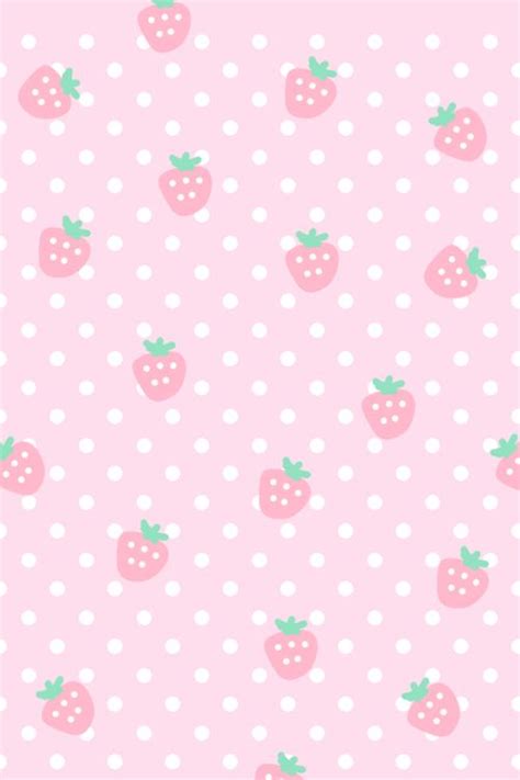 Pink Cute Strawberry Wallpaper