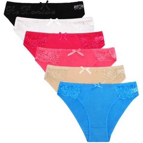 rebantwa lot 10pcs women underwear cotton briefs cute lace panties solid color femme calcinha