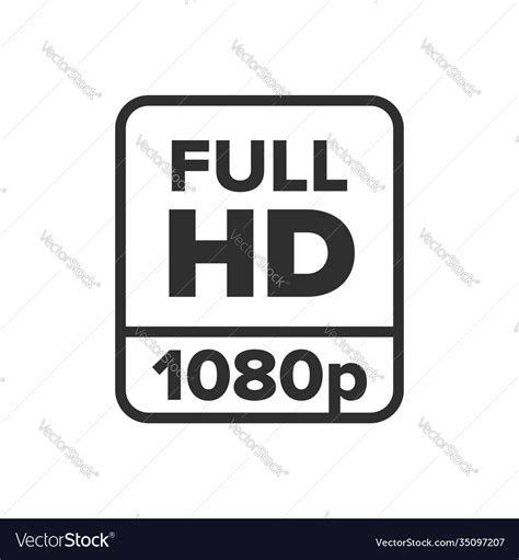 Full Hd 1080p Symbol Royalty Free Vector Image