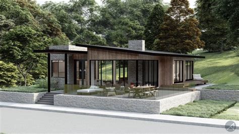 Contemporary Cabin House Plan 2 Bedroom 1200 Sq Ft Modern House Plans